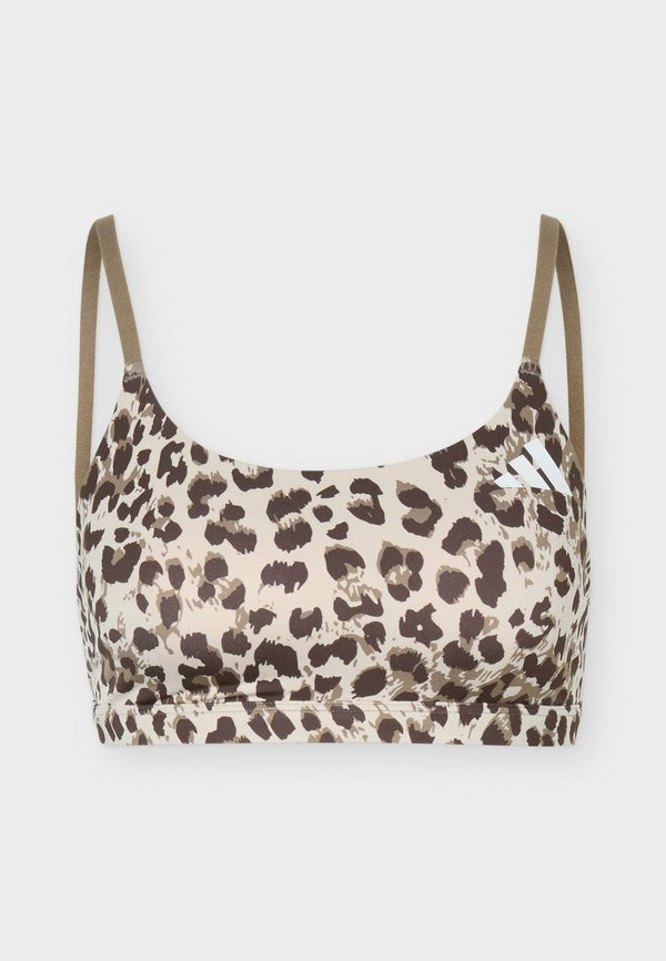 adidas Performance BRA - Light support sports bra - beige/khaki six/dark brown