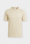 adidas Sportswear ESSENTIALS 3 STRIPES LEFT CHEST - Sports T-shirt - khaki three/white