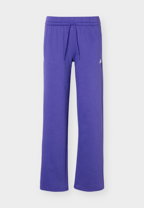 adidas Sportswear ESSENTIALS SMALL LOGO FEEL COZY OPEN HEM PANTS - Tracksuit bottoms - pure purple/white