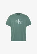 Calvin Klein Jeans SS 20S ACID WASH MONOLOGO GRAPHI - Print T-shirt - mallard green