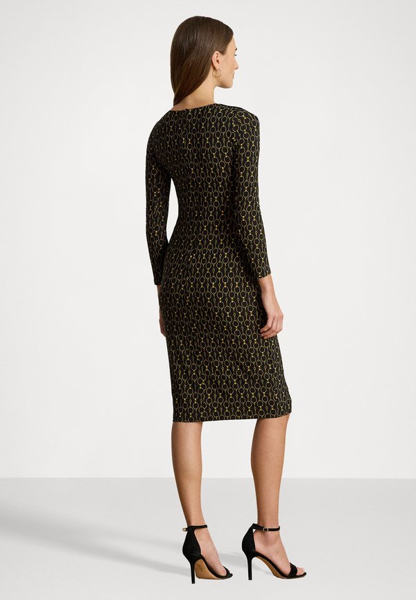 Lauren Ralph Lauren ROMEE CHAIN PRINT THREE QUARTER SLEEVE DRESS