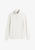 Tommy Hilfiger QUARTER ZIP MOCK NECK - Jumper - ivory petal
