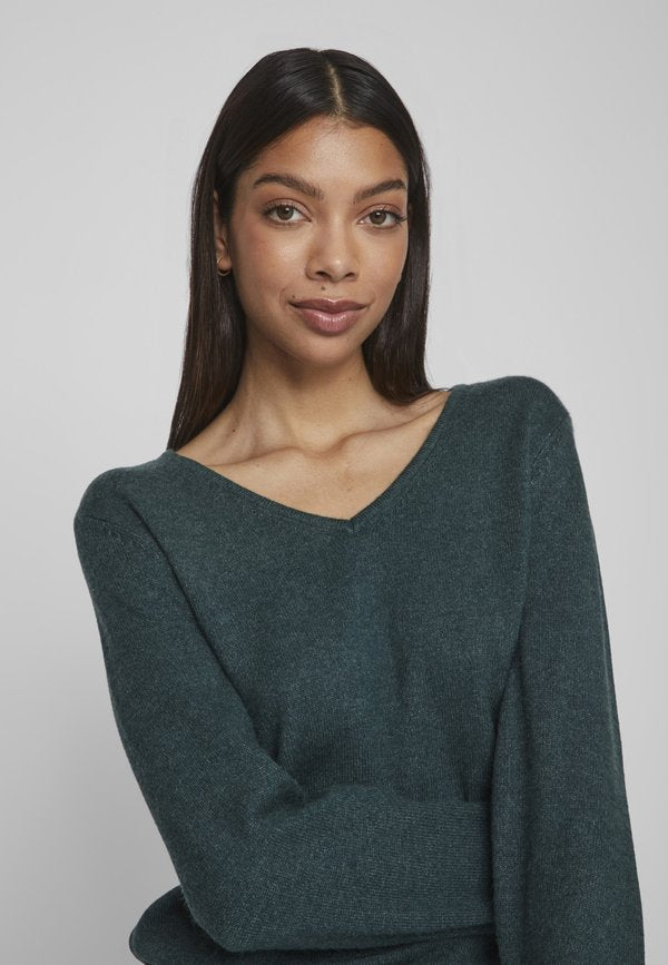 VILA VIRIL V-NECK L/S KNIT TOP - NOOS