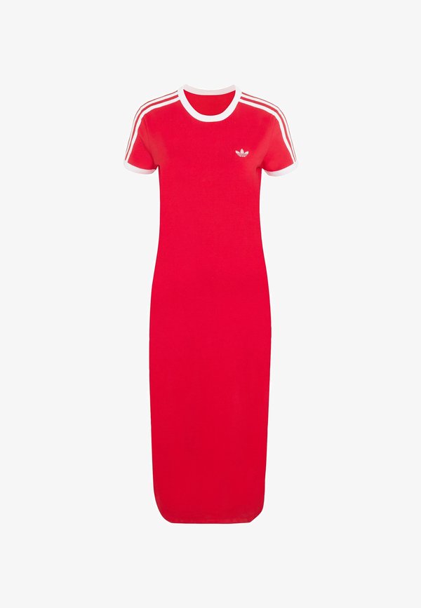 adidas Originals 3S - Jersey dress - better scarlet   white