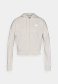 adidas Sportswear ESSENTIALS 3 STRIPES FRENCH TERRY FULL ZIP - Zip-up sweatshirt - beige/white