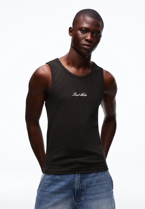 Bershka PRINTED TANK - Top - black