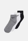Nike Performance EVERYDAY LIGHTWEIGHT ANKLE UNISEX 3 PACK UNISEX - Sports socks - white/carbon heather/black