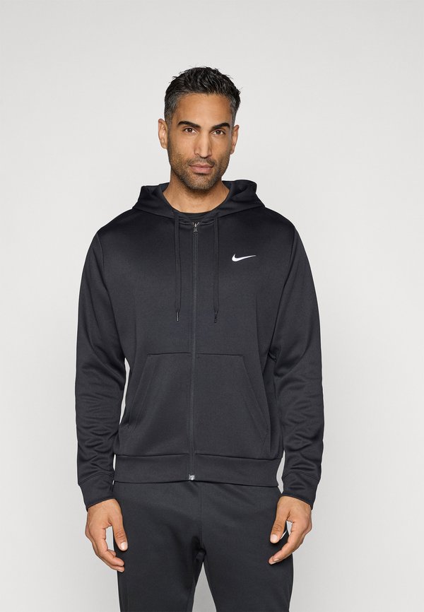 Nike Performance FLEX - Zip-up sweatshirt - black/white