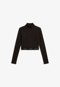 Calvin Klein Jeans CROP LOGO TNECK - Long sleeved top - black