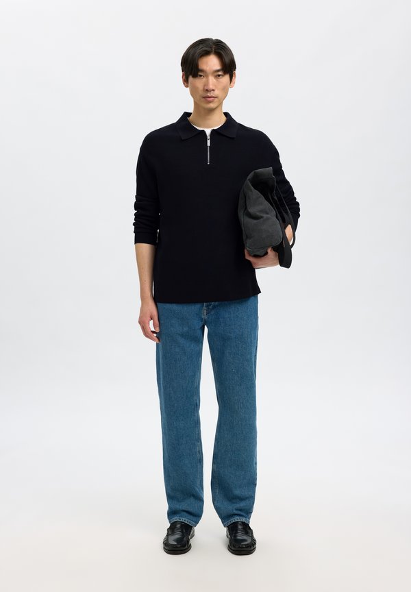 Selected SLHTELLER FN RELAXED HALF ZIP POLO NOOS