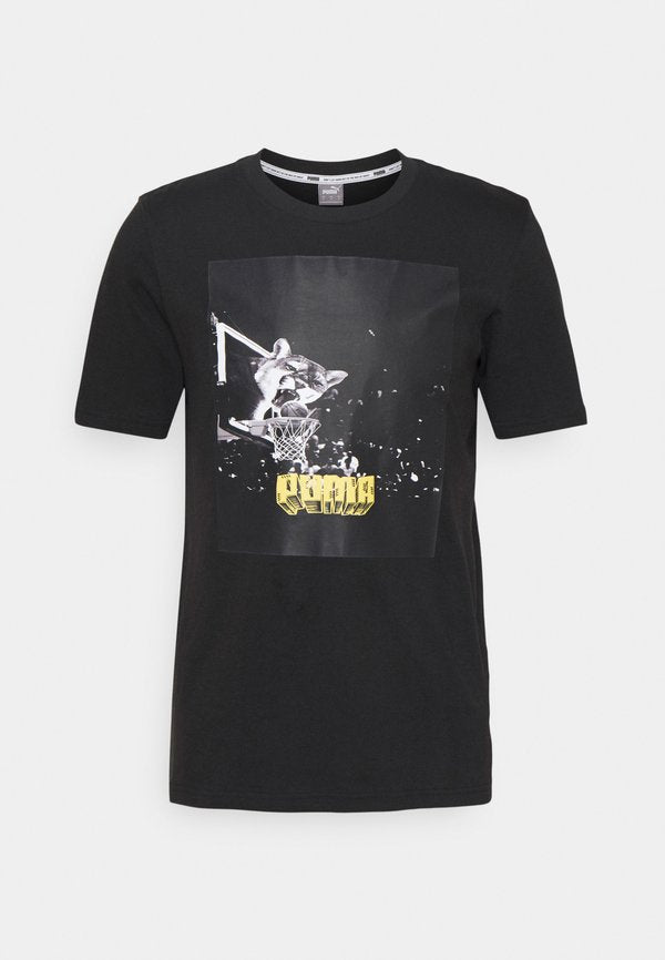 Puma QUALIFIER TEE - Print T-shirt - black