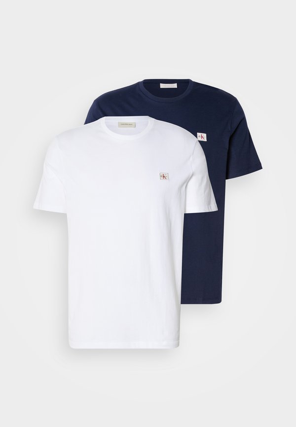 Calvin Klein Jeans 2 PACK - Basic T-shirt - bright white/dark sapphire
