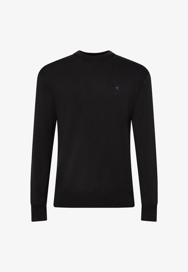 Calvin Klein Jeans LONG SLEEVED RELAXED CREW NECK - Jumper - black