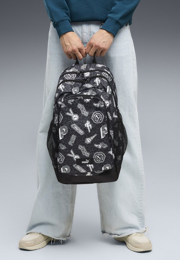Puma PUMA ACADEMY AOP BACKPACK UNISEX - Rucksack - puma black-running icons aop