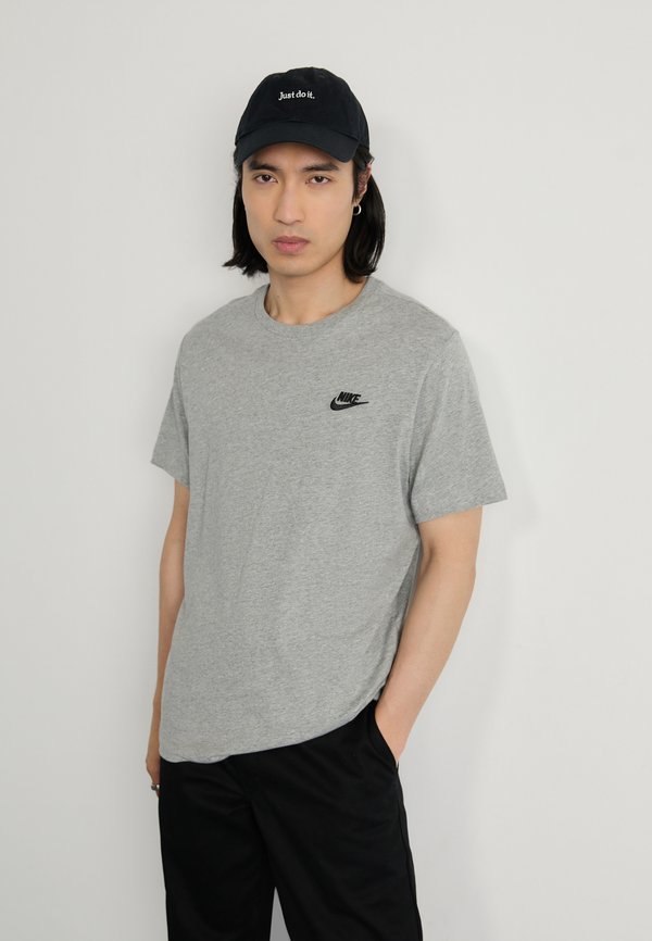 Nike Sportswear CLUB TEE - Basic T-shirt - dark grey heather/black