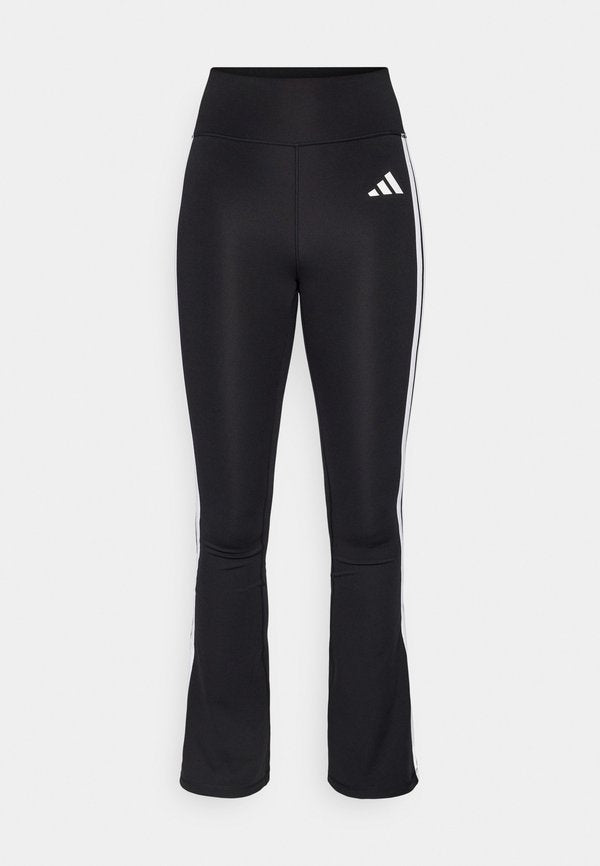 adidas Performance OPTIME ESSENTIALS WORKOUT 3 STRIPES FLARED - Leggings - black/white