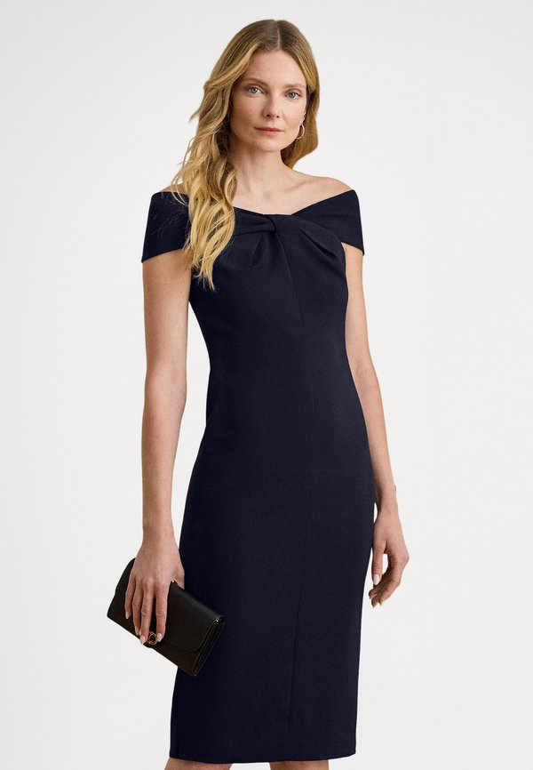 Lauren Ralph Lauren Petite TWIST-FRONT CREPE COCKTAIL DRESS