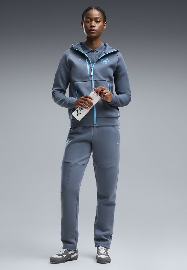 Puma MANCHESTER CITY PUMATECH KAPUZENJACKE - Zip-up sweatshirt - evening sky-luminous blue