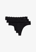 Calvin Klein Underwear THONG STRETCH 3 PACK - Thong - black