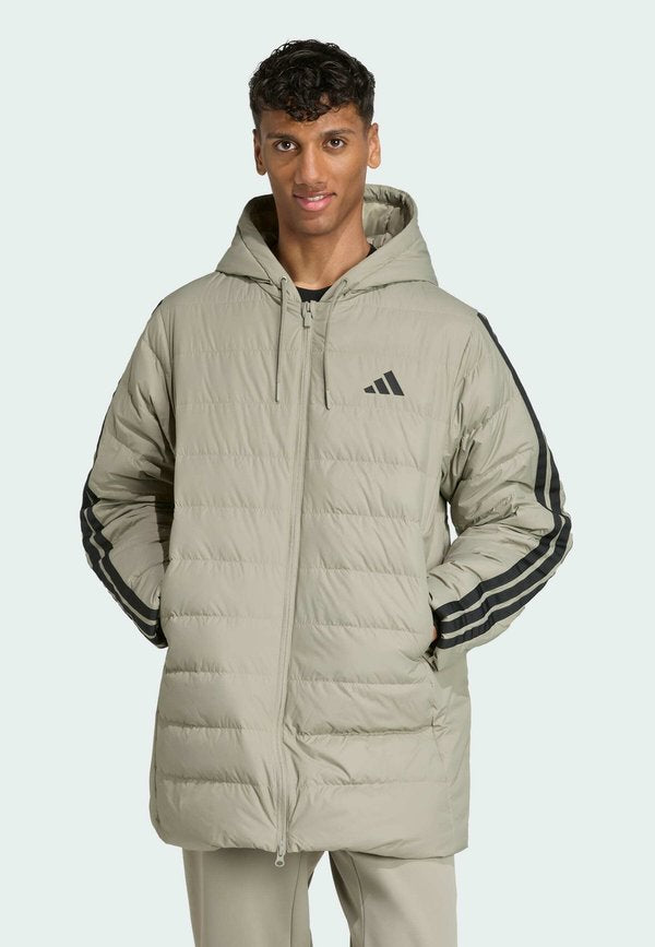 adidas Sportswear ESSENTIALS CLIMAWARM 3 STRIPES HOODED  - Down coat - silver pebble