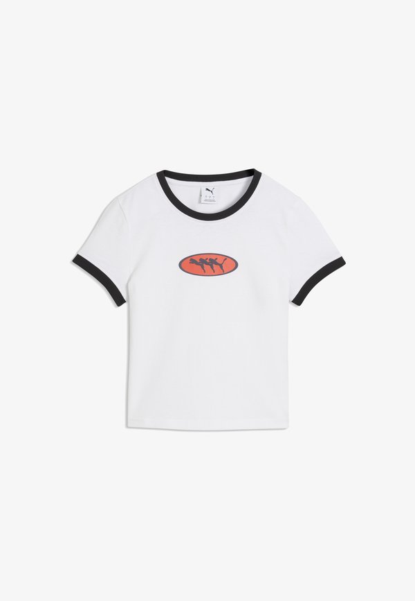 Puma FUTURE.PUMA.ARCHIVE SLIM GRAPHIC RINGER T-SHIRT - Print T-shirt - white