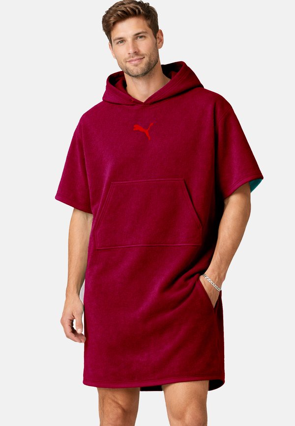Puma PUMA UNISEX BADEPONCHO PONCHO MIT KAPUZE STRAND SAUNA 660009 - Dressing gown - red