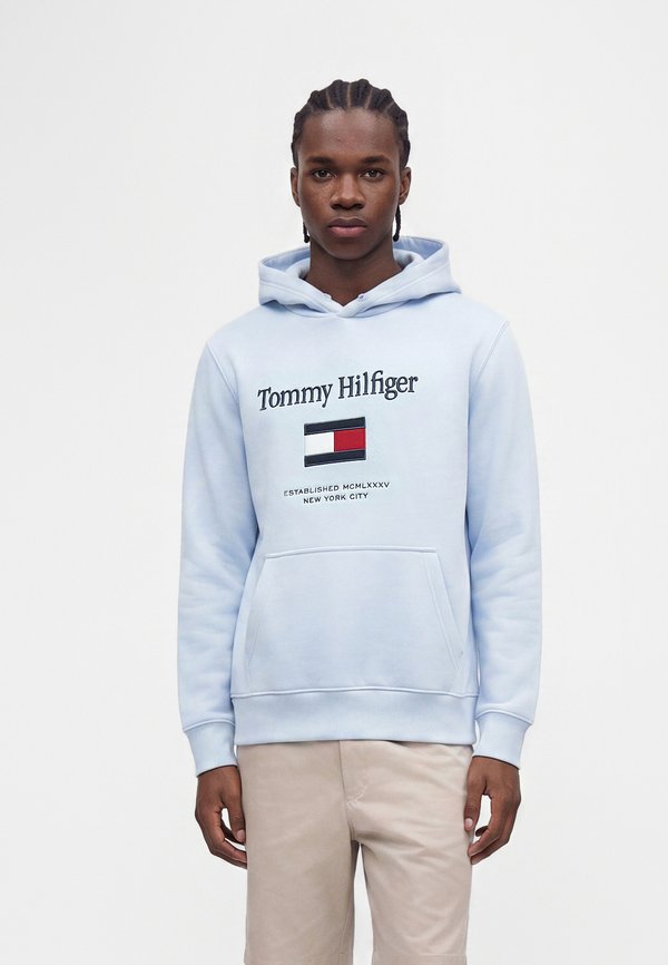 Tommy Hilfiger EMBRO FLAG HOODIE - Hoodie - sky blue