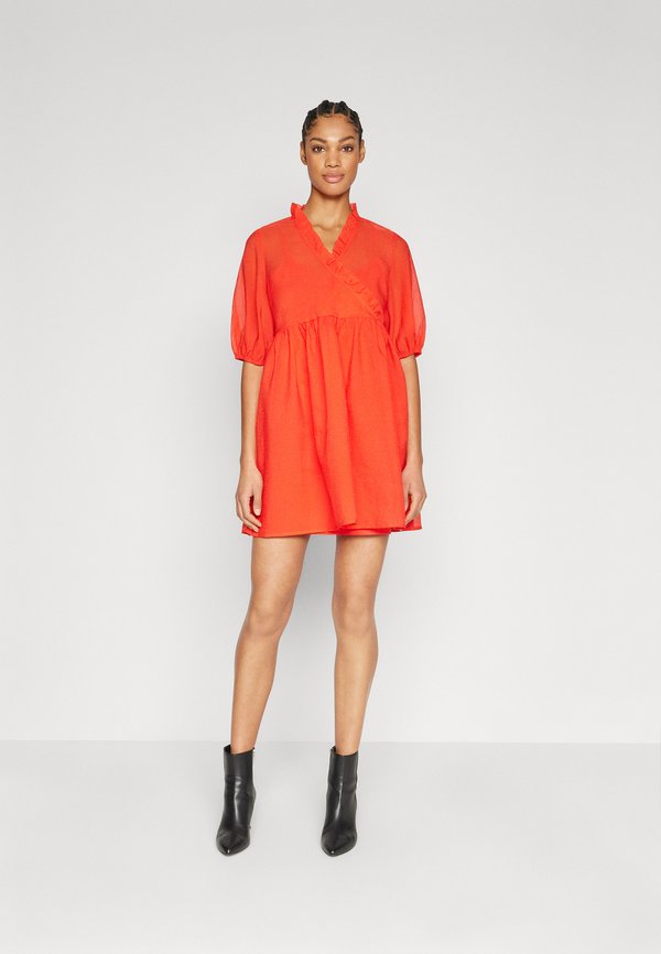 VILA VILONA V-NECK 2/4 SHORT DRESS