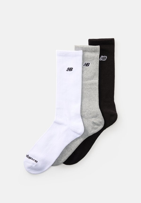 New Balance PATCH LOGO CREW UNISEX 3 PACK - Socks - white/grey/black