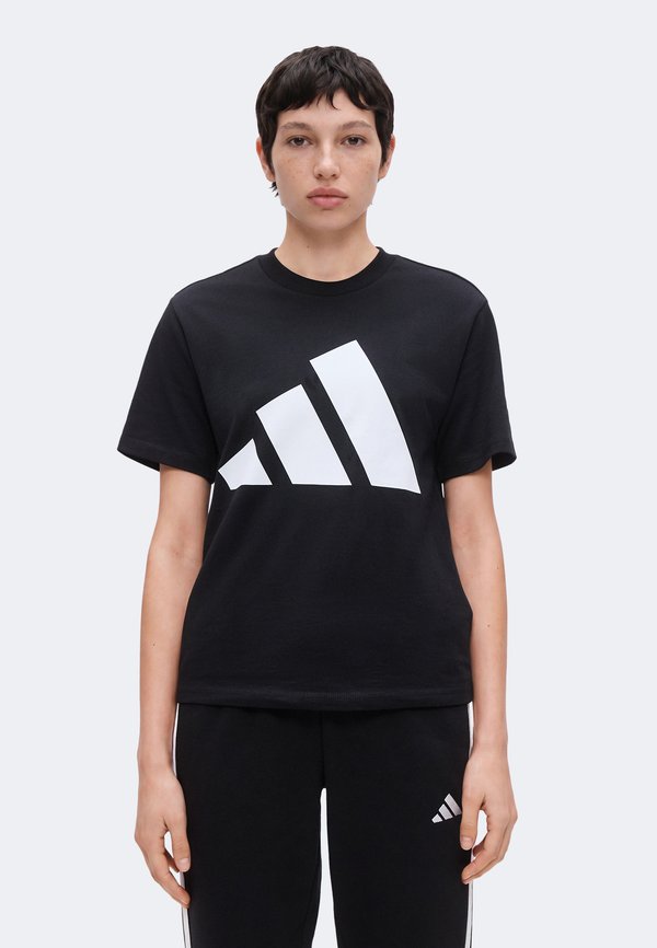 adidas Sportswear ESSENTIALS BIG LOGO - Print T-shirt - black/white