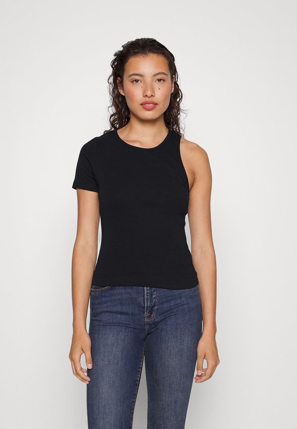 Good American ASYMMETRICAL OPEN BACK TEE