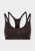 adidas Performance POWER - Light support sports bra - aurora coffee/black