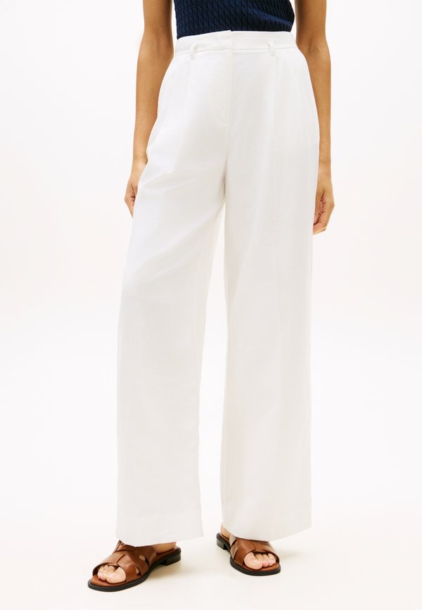 Tommy Hilfiger LINEN BLEND BELTED WIDE LEG TROUSERS