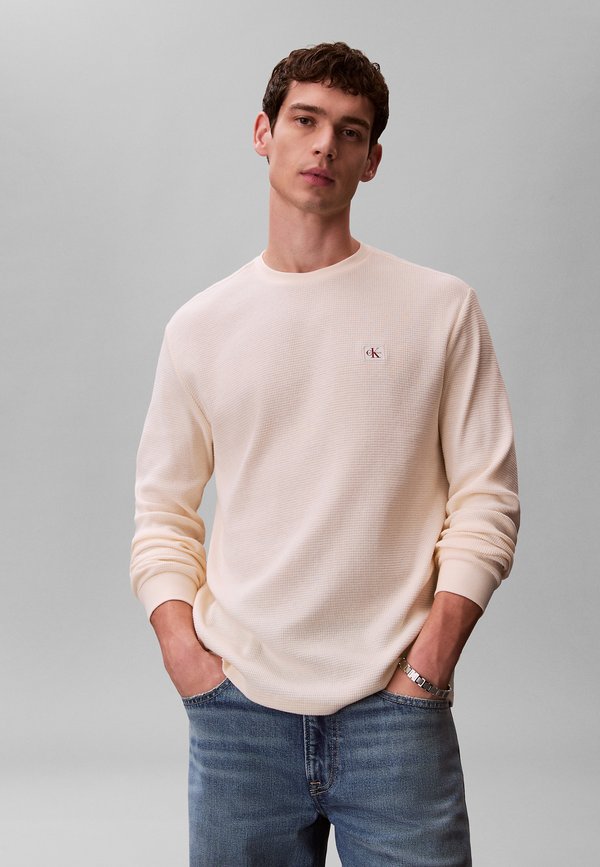 Calvin Klein Jeans WAFFLE LABEL TEE - Long sleeved top - calico