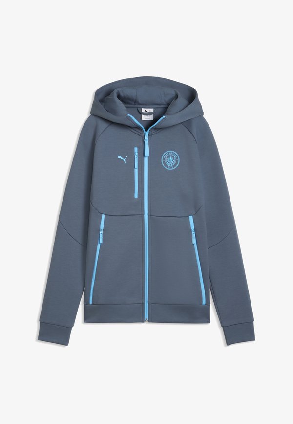 Puma MANCHESTER CITY PUMATECH KAPUZENJACKE - Zip-up sweatshirt - evening sky-luminous blue