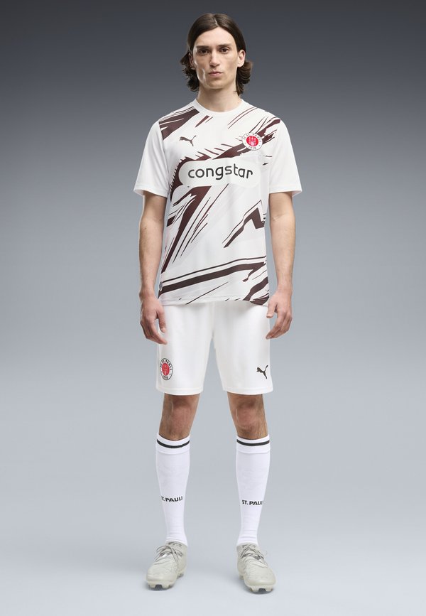 Puma FC ST. PAULI 26/27 SHORTS - Sports shorts - white-espresso brown