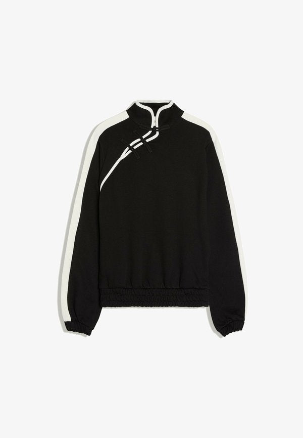 Bershka QIPAO NECK - JUMPER - Sweatshirt - black
