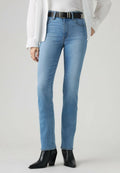 Levi's® 722 HIGH RISE SLIM TRUE BLUE RINSE - Slim fit jeans - true blue rinse - med indigo - worn in
