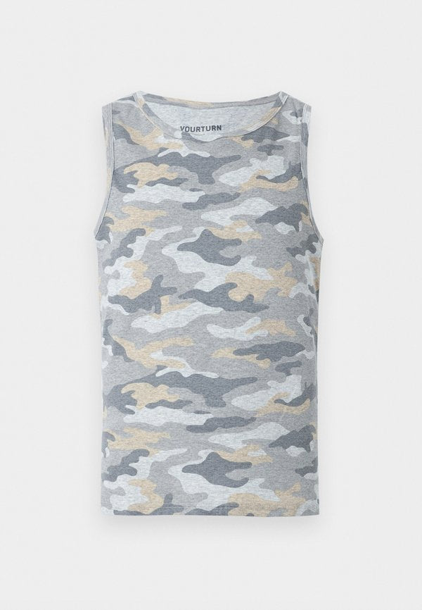 YOURTURN by Zalando RIB CAMO TANK TOP