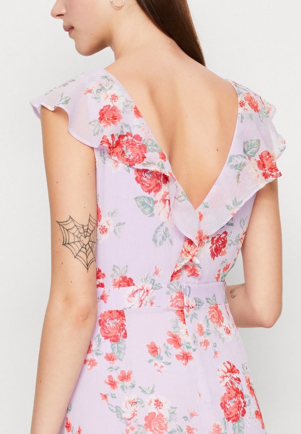 VILA VIRILLA V NECK FRILL ANKLE DRESS
