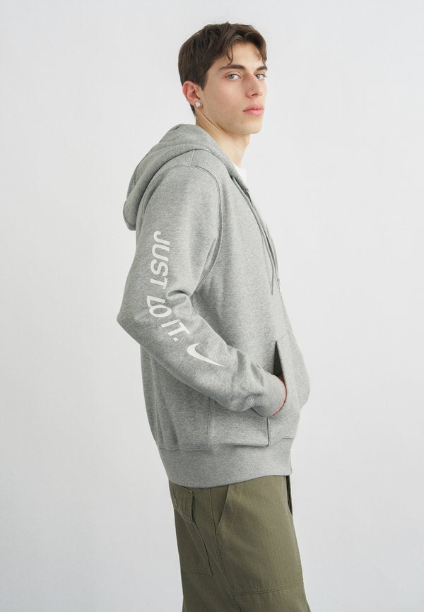 Nike Sportswear CLUB - Zip-up sweatshirt - grey heather/smoke grey/white