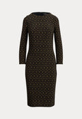 Lauren Ralph Lauren ROMEE CHAIN PRINT THREE QUARTER SLEEVE DRESS