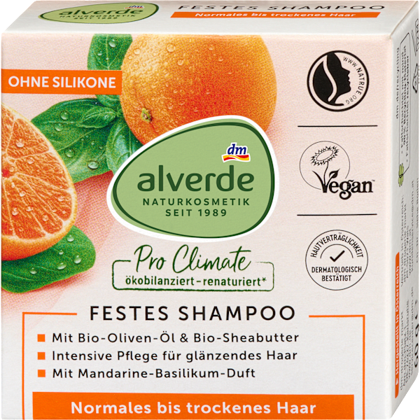 Festes Shampoo Mandarine-Basilikum Duft alverde NATURKOSMETIK