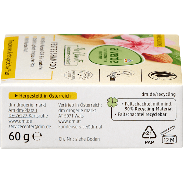 Festes Shampoo Mandel-Öl & Sheabutter alverde NATURKOSMETIK