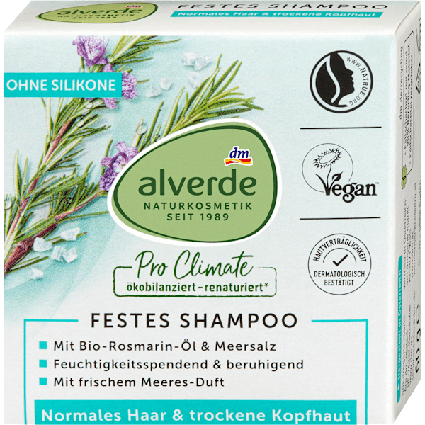 Festes Shampoo Rosmarin-Öl & Meersalz alverde NATURKOSMETIK