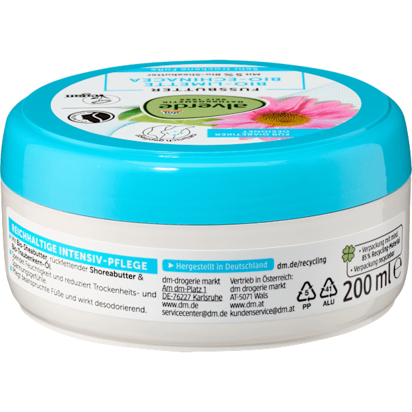 Fußbutter Limette & Echinacea alverde NATURKOSMETIK