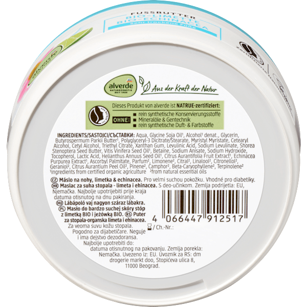 Fußbutter Limette & Echinacea alverde NATURKOSMETIK