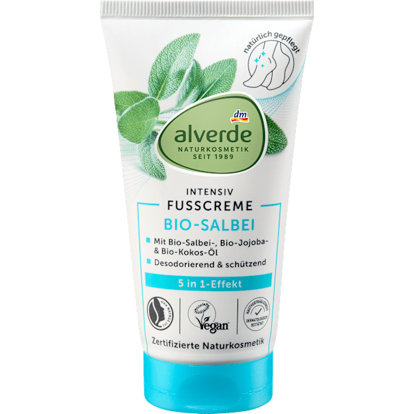 Fußcreme 5in1 mit Salbei & Weidenrinde alverde NATURKOSMETIK