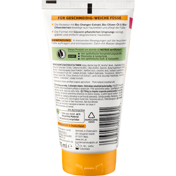 Fußpeeling mit Orange alverde NATURKOSMETIK