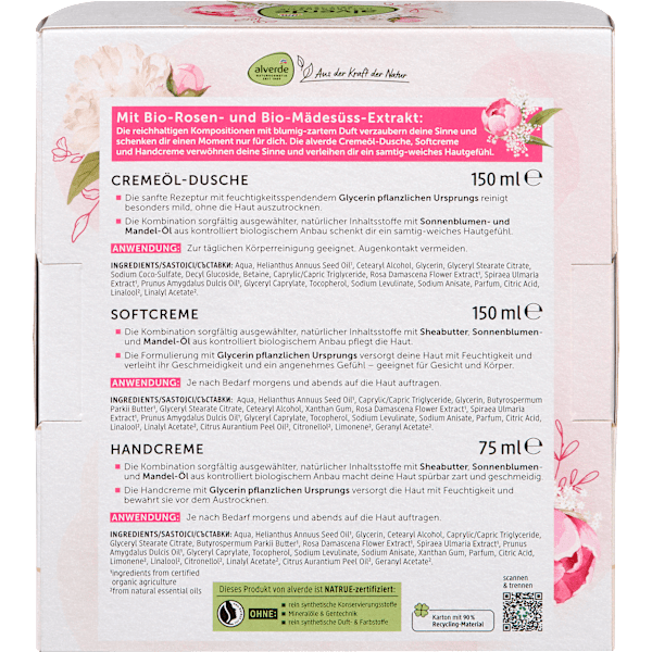 Geschenkset "Alles Liebe" 3tlg alverde NATURKOSMETIK